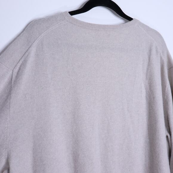 J. CREW Cashmere Relaxed V Neck Sweater Heather Fog Long Sleeve Women's L - Picture 7 of 10